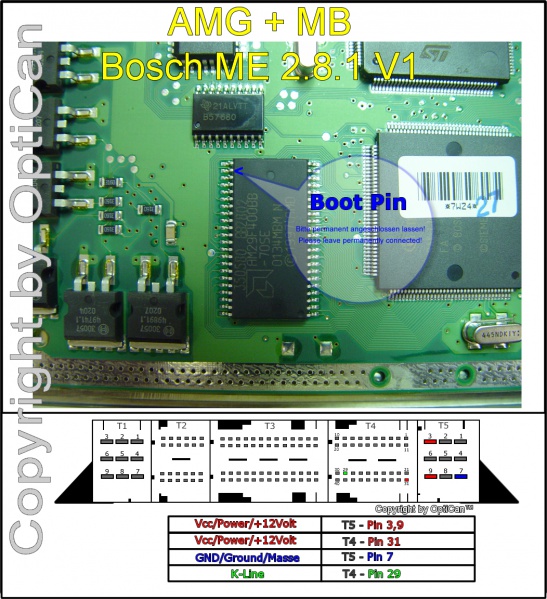 Bosch ME 2.8.1 (Mercedes Benz) pinout diagram 1
